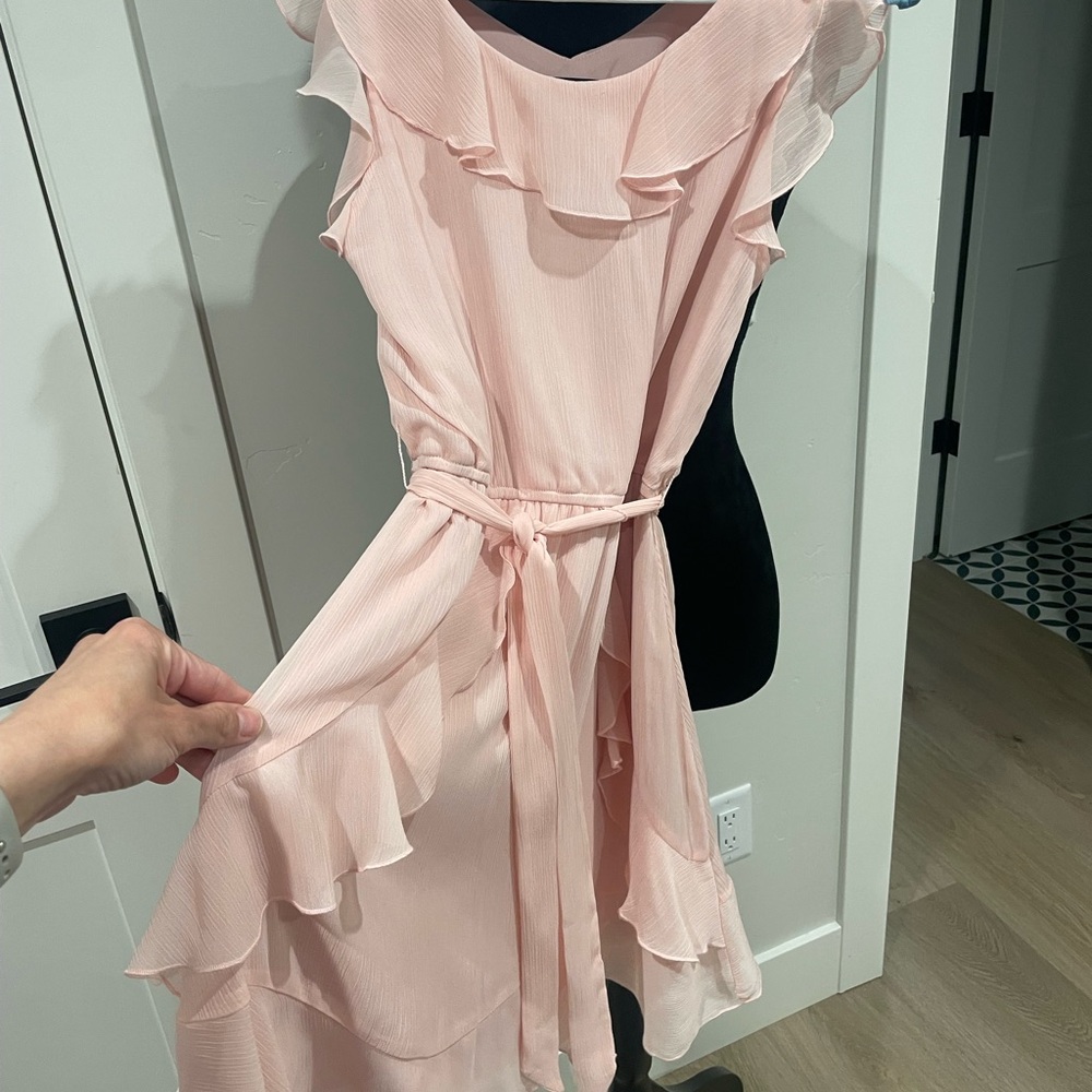Pink Ruffle Spring Dress-Ava & Yelly